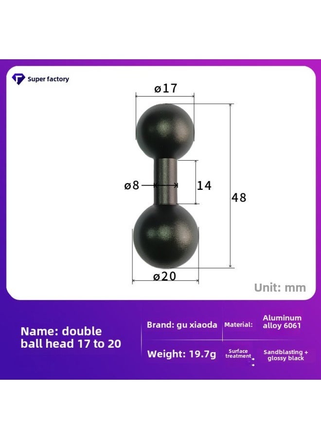 Aluminum Alloy Ball Head 25mm To 17mm Double Ball…