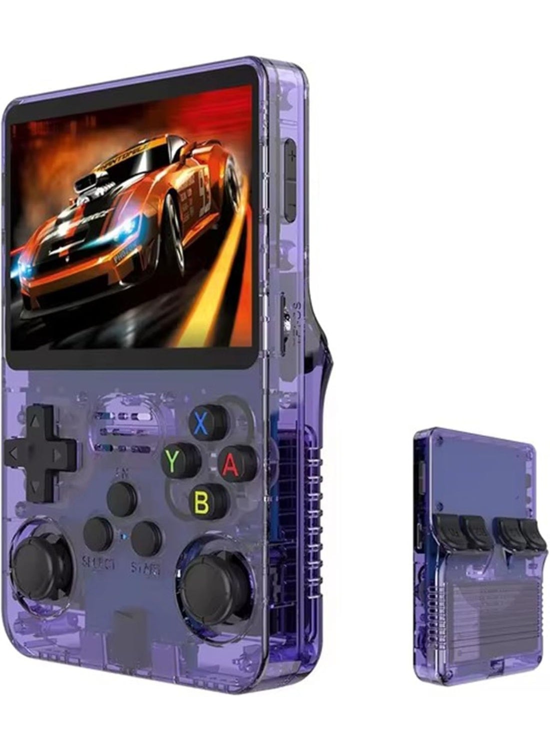 Compare R36S Handheld Game Console – 3.5 Retro Gaming Player with Preinstalled Emulator System, Transparent Purple Design, 32GB+64GB Dual Storage, Portable Video Game Console with 15,000+ Classic Games, Rechargeable at KSA Price