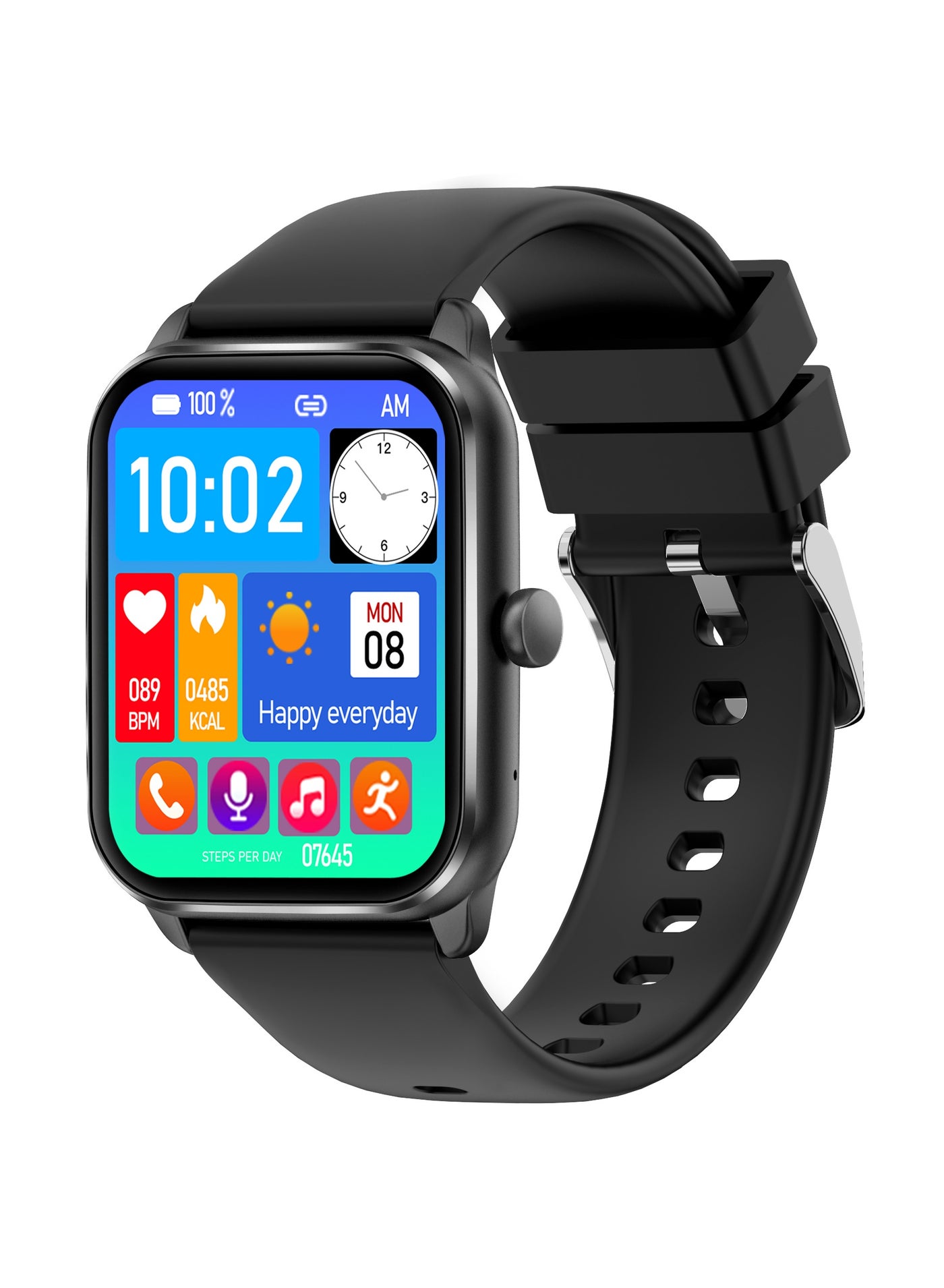 Compare YZ19Black Outdoor Fitness Smartwatch with Heart RateSpO2 Sports Modes Voice Calling and Bluetooth at KSA Price