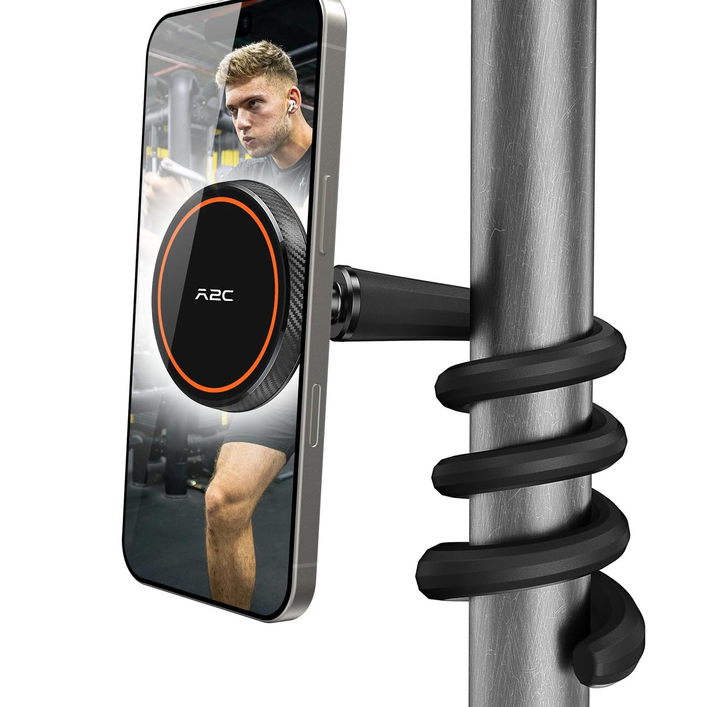 Compare A2C Flexible Gooseneck Phone Holder for iPhone Mag safe, Long Arm Gym Magnetic Phone Holder for Treadmill Peloton, Portable Fitness Home Gym Accessory for 4.07.0 Smartphones at KSA Price