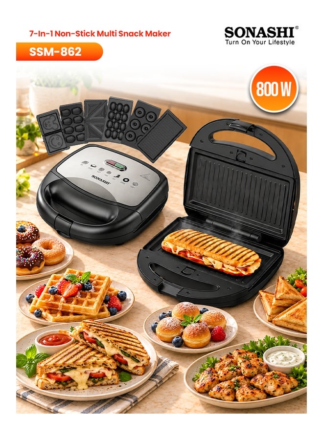 7-In-1 Non-Stick Multi Snack Maker with Detachable…