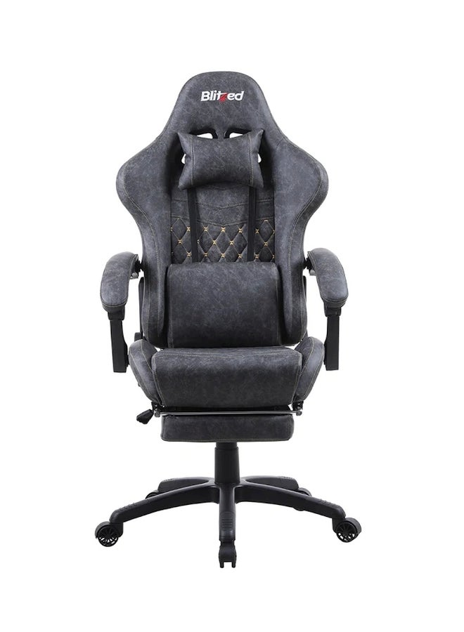 Compare Gaming Chair Racing Style With Retractable Footrest Grey at KSA Price