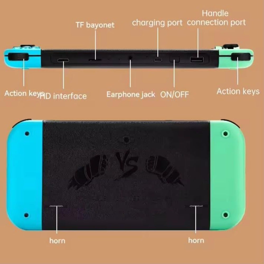 Compare X80 Pro 7 Inch IPS Handheld Game Console, 16GB Builtin 10000 Games, QuadCore Processor, Dual Joysticks, 3000mAh Rechargeable Battery, Blue Red at KSA Price