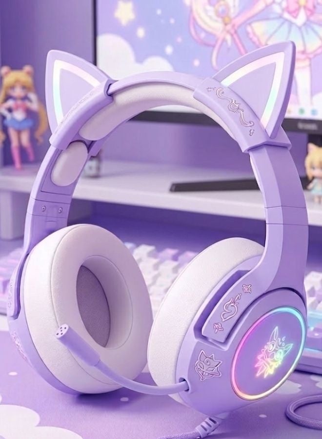 K9 Wired Gaming Headset Removable Cat Ears Headphones…