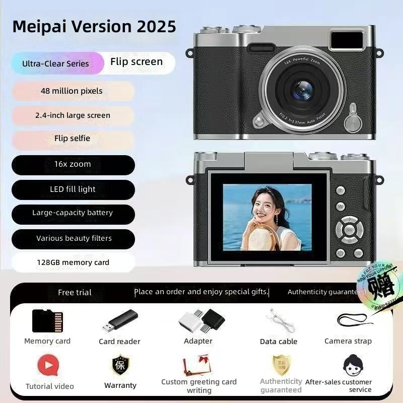 Compare CCD Digital Camera 68MP HD Dual Lens Selfie Camera for Students, Travel, Womens Gift, EntryLevel at KSA Price