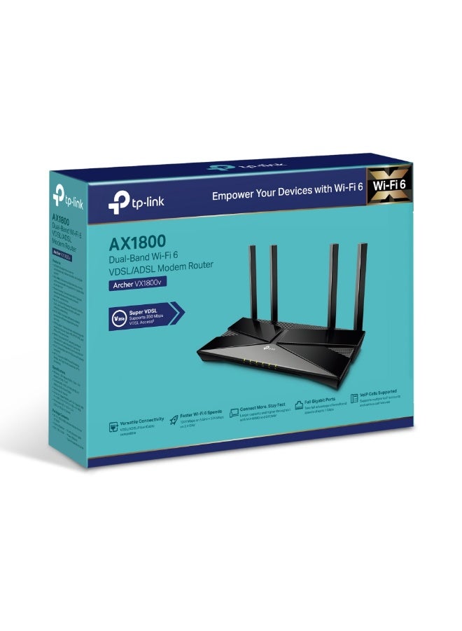 AX1800 Dual-Band Wi-Fi 6 VDSL/ADSL Modem Router