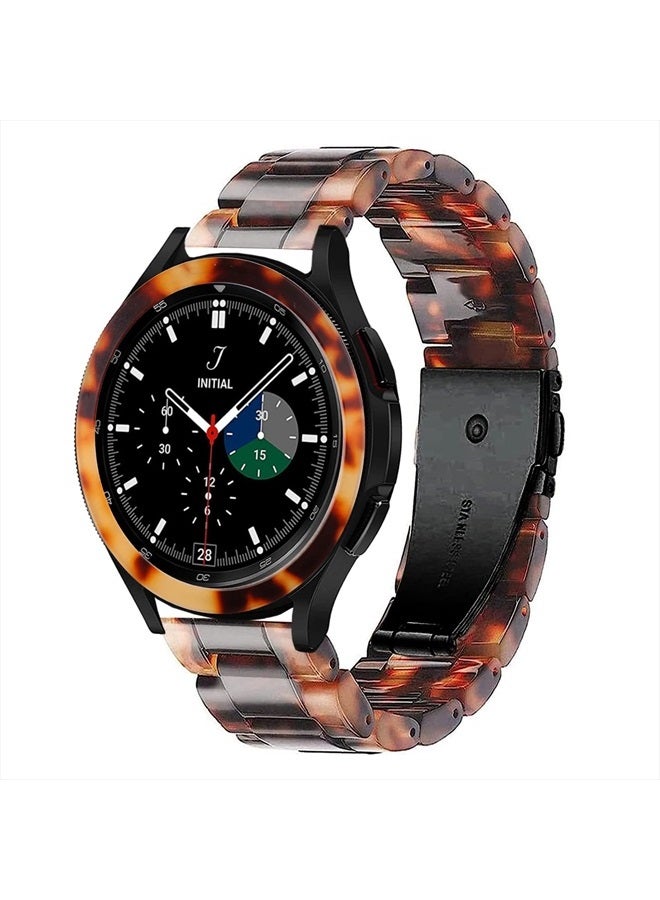 Compare Compatible with Samsung Galaxy Watch 42mm Gear SportWatch 4 Classic 42mm Band + Bezel Women Men 20mm Resin Wristband Strap Bracelet Tortoisetone Black at KSA Price
