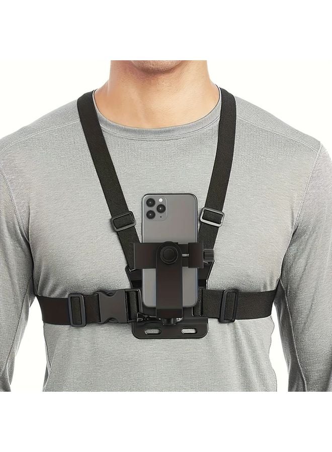 Compare Black Adjustable Chest Phone Mount For Running Cycling Video Recording at KSA Price