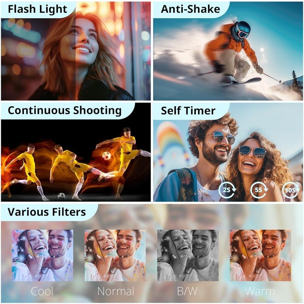 4K Digital Camera Point and Shoot Digital Cameras…