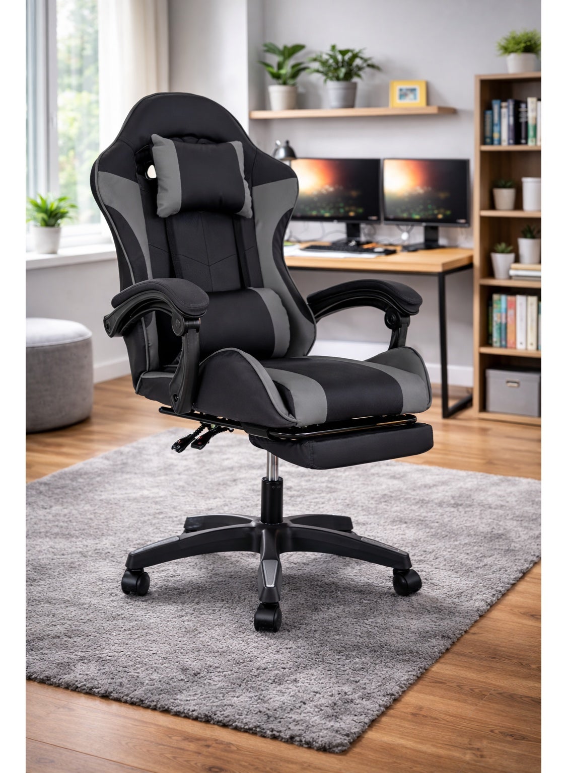 Ergonomic Gaming Chair with Footrest & Adjustable…