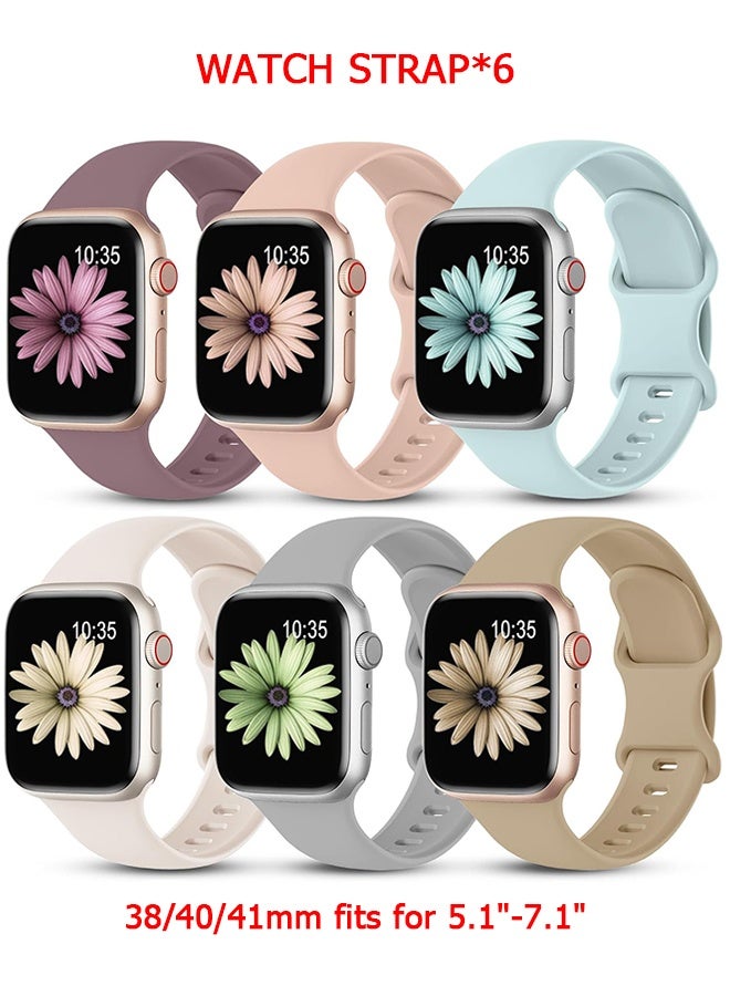 6 Pack Sport Straps Compatible with Apple Watch…