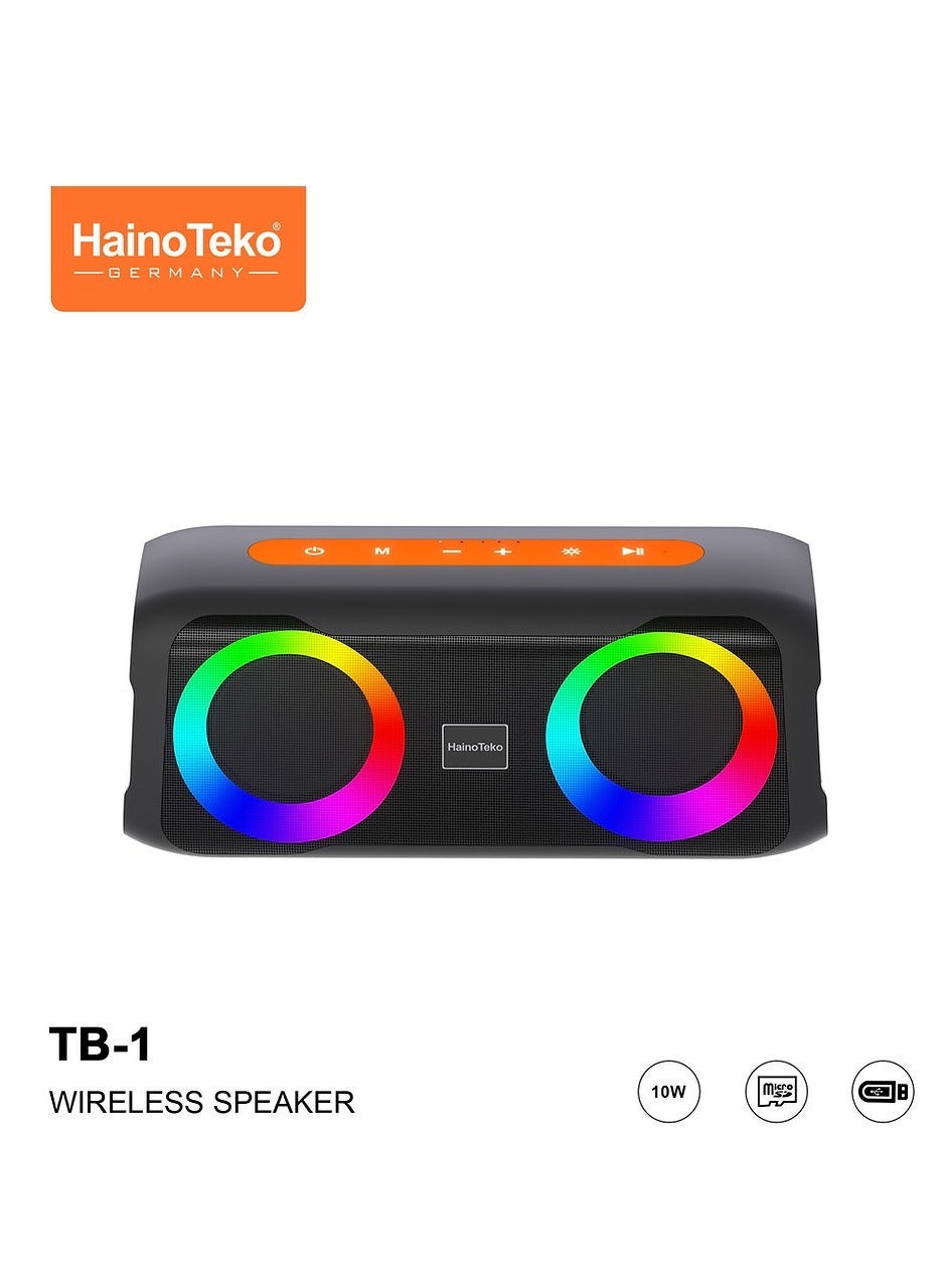 Compare TB1 Wireless Portable Bluetooth Speaker with Deep Bass, Clear Sound, Long Battery Life, Compact Lightweight Design for Home, Office, Travel & Outdoor Use at KSA Price