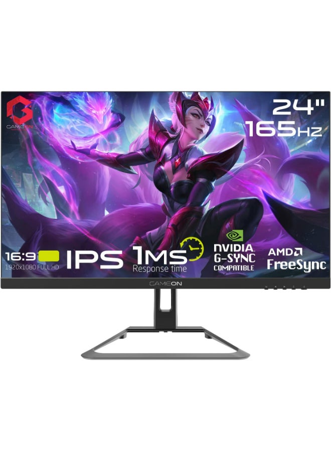 Compare 24 Inch Gaming Monitor, FHD 1920x1080 165Hz, 1ms, HDR, Edgelit LED Flat Screen, IPS Panel, Antiglare Computer Monitor, HDMI Ports, GSync  Free Sync & Speakers Black at KSA Price