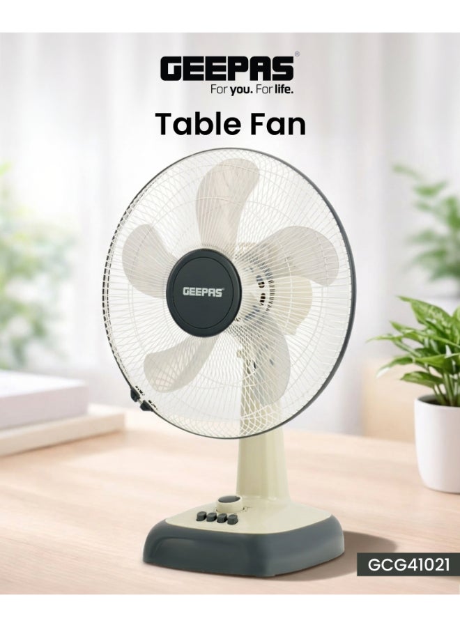Compare 16 Inch Table Fan 5 Leaf Blade 3 Speed Settings With Wide Oscillation GF9616N Creamy WhiteGrey at KSA Price