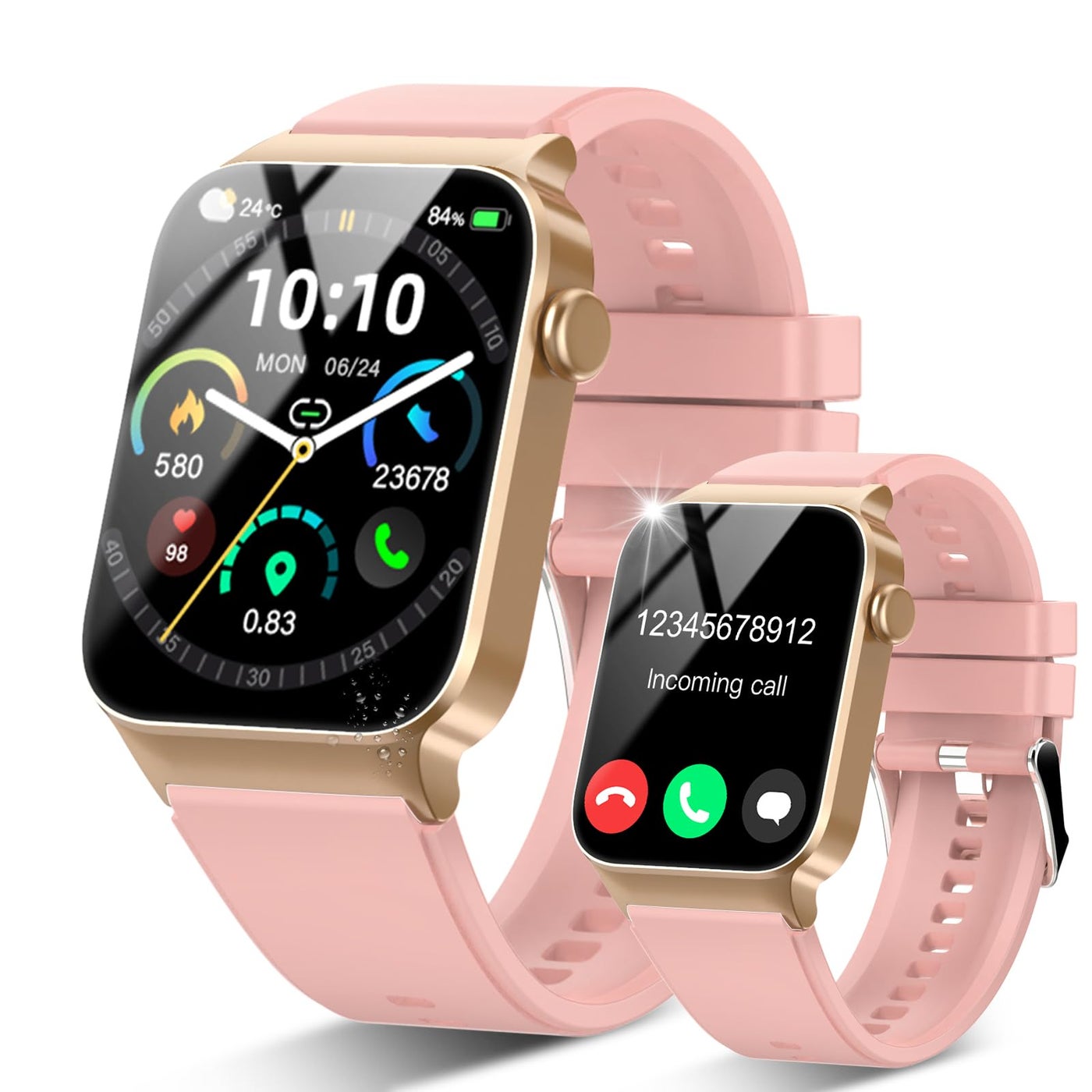 Compare STECEi Smart Watch for Men Women Bluetooth Call, 1.85 HD Screen Smartwatch with Heart RateSleep Monitor, 110+ Sport Modes Activity Trackers IP68 Waterproof, Fitness Watch for Android iOS, Pink at KSA Price