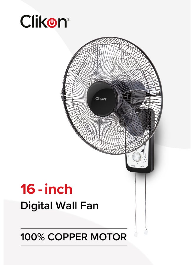 16-Inch Wall Fan with 5 Leaf Blade Design, 1250…