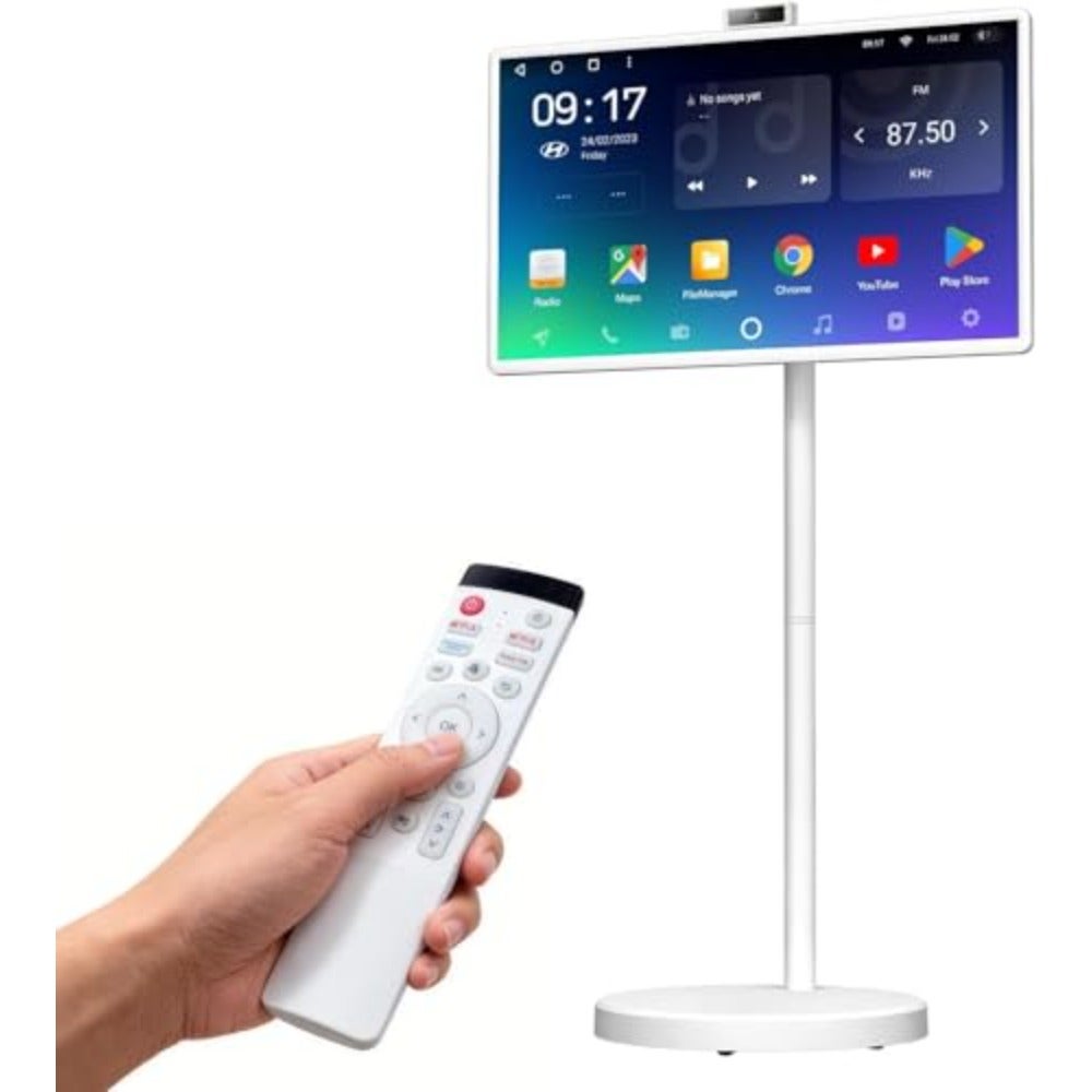 Portable TV on wheels for camping: aluminum…