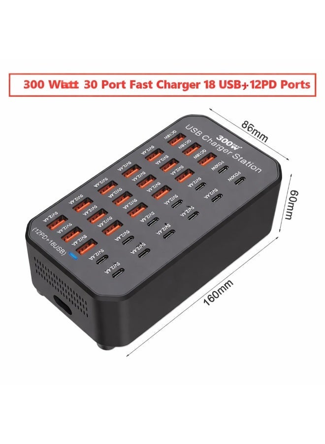 Compare 300W 30Port USB Charging Station for Fast Device Charging at KSA Price