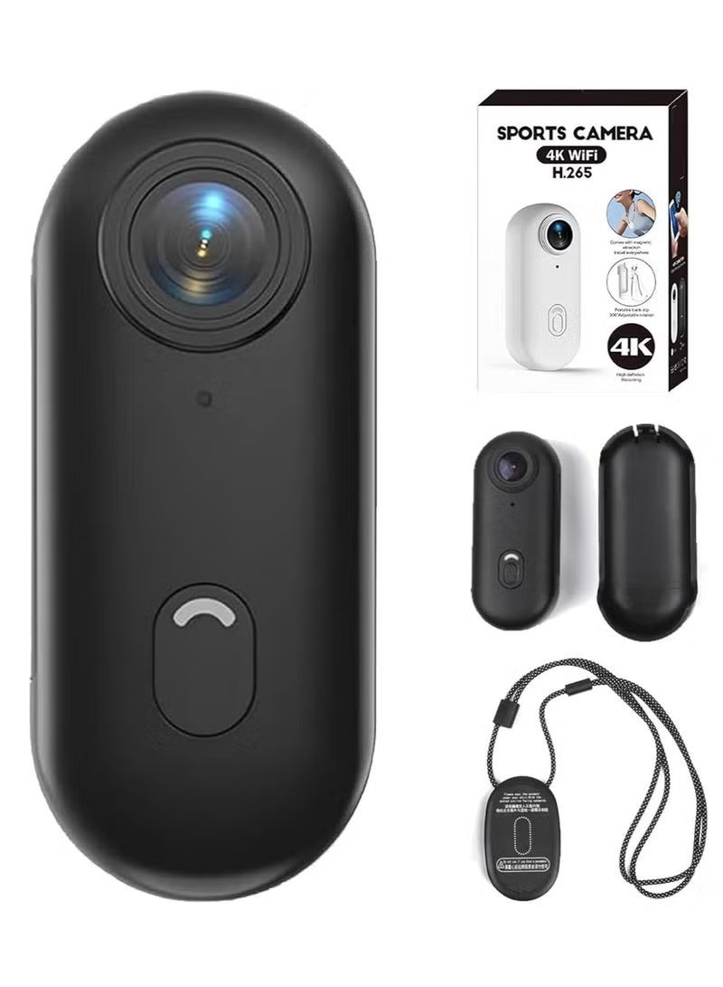 Compare 4K Ultra HD Mini Wearable Action Camera – Thumb Size Magnetic Body Cam 30M Waterproof | HandsFree 360° Clip POV Sports Camera WiFi H.265 Lightweight Vlogging Camera for Cycling, Diving, Travel, and Adventure Recording at KSA Price