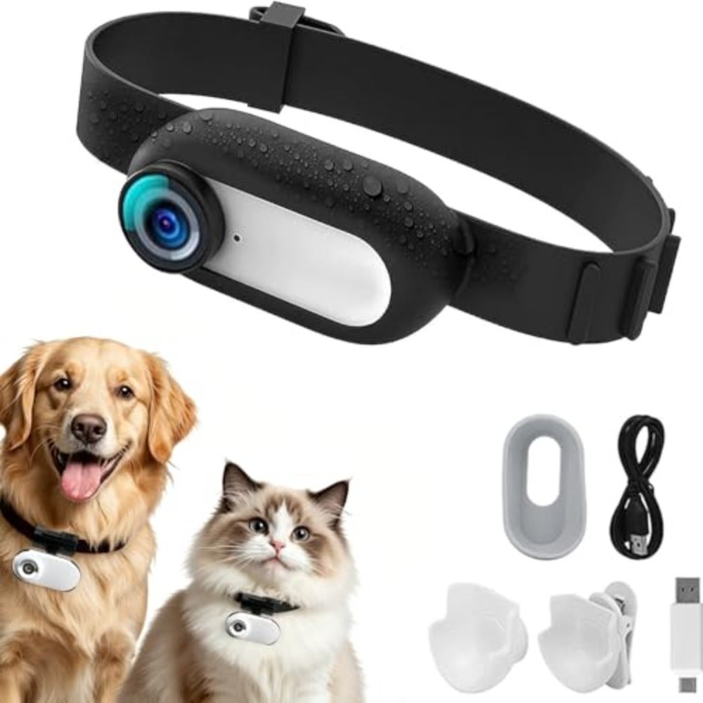 HD 1080P Cat Camera Collar with Video Record…