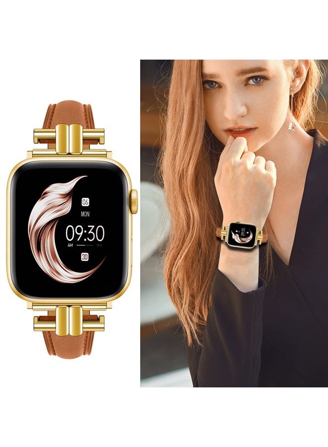 Leather Slim Band Compatible for Apple Watch 42mm…