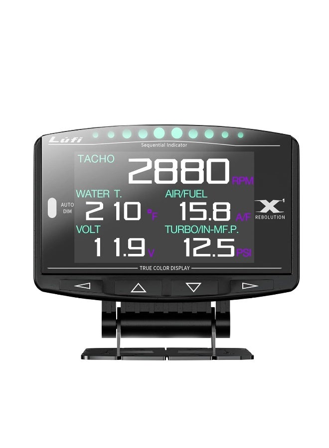 Lufi X1 OBD2 Gauge Display, Boost Gauge, Speedometer,…