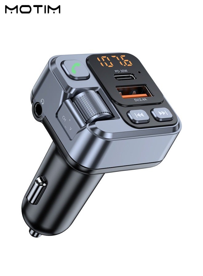 Car FM Wireless Transmitter, Upgraded Bluetooth…