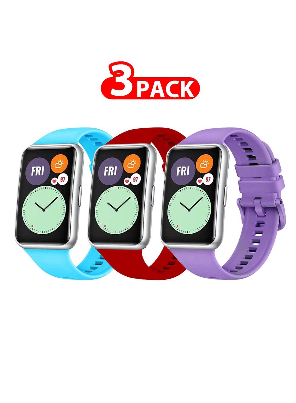 3 Pack For Huawei Watch Fit 2 Silicone…