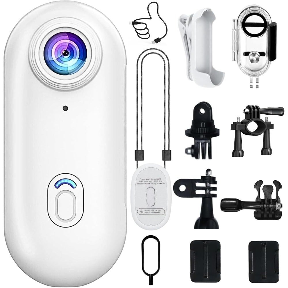 Compare 4K Wearable Mini Sports Camera with Magnetic Mount Compact Action Camera120Minute Life WiFi, IPX7 Waterproof Encoding 360°Clip OneTap Recording for Cycling, Motorbiking, Hiking, Vlogging W at KSA Price