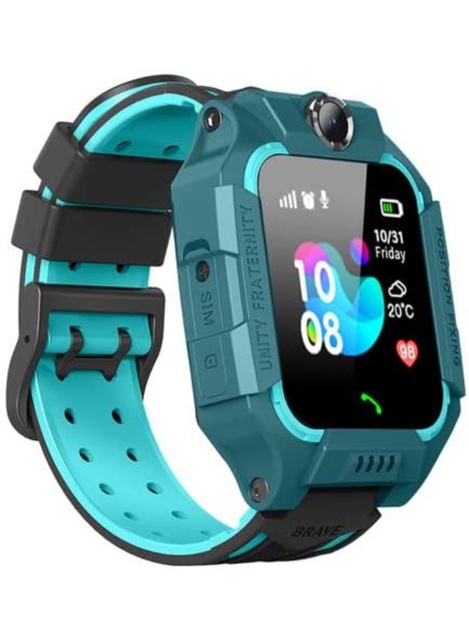Compare Kids Smart Watch with GPS Location & SIM Card Slot, HD Touch Screen, Voice Chat, Contact Call & Flashlight  Blue at KSA Price