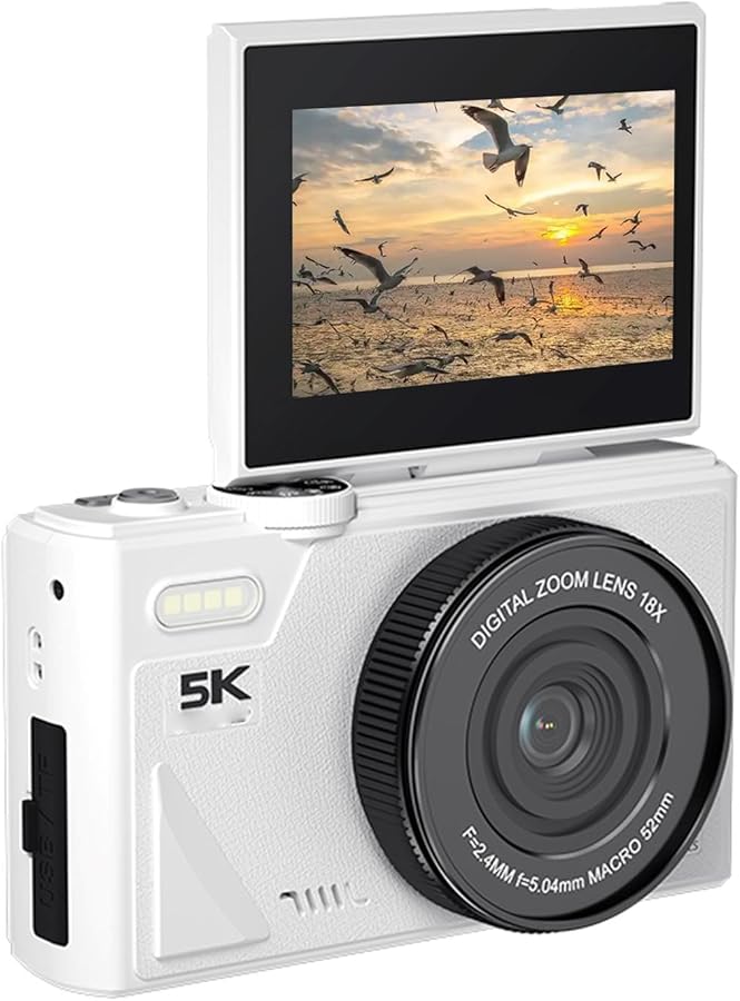 Vbestlife 5K Digital Camera 75MP Vlog Camera with…