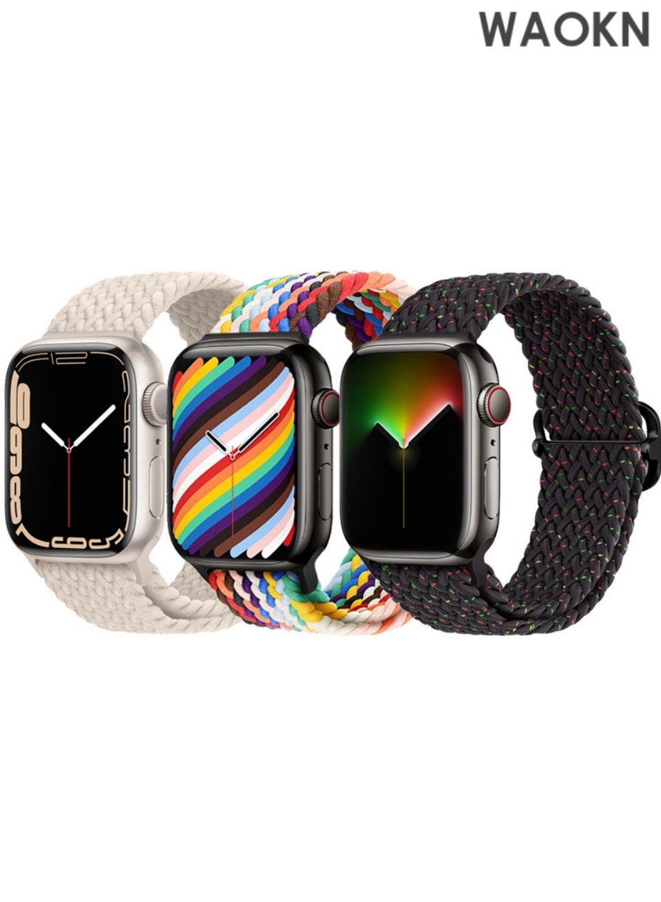 Compare 3 Pcs Split Buckle Loop Nylon Strap for Apple Watch Band, Adjustable Braided Nylon Single Circle Strap for Apple Watch with Silent Metal Snap Elastic Sports Wristband Compatible，Nylon Braided Loop Strap For Apple Watch Band 49mm 45mm 41mm 44mm 42mm 40mm Adjustable Bracelet For iWatch Ultra2 9 8 7 6 5 4 3 SE at KSA Price