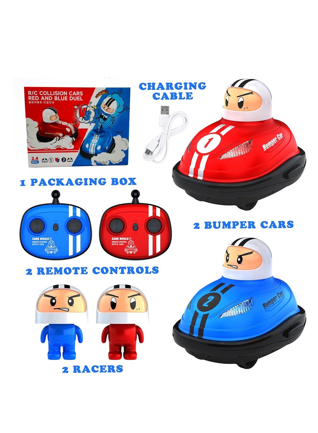 Compare Set of 2 RC Battle Bumper Cars for Kids – Remote Control Ejecting Stunt Cars with LED Lights, Sound & PopUp Driver – Electric RC Toy Cars for Boys & Girls Ages 36 – Durable, EasytoUse, ReadytoPlay at KSA Price