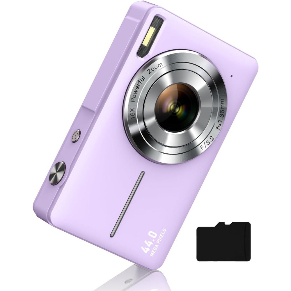 Compare Digital Camera FHD 1080P, Camera 44MP Point and Shoot Digital Cameras with 32GB Card, 16X Zoom, Two Batteries, Lanyard, Compact Small Camera Gift for Boys Girls Students at KSA Price