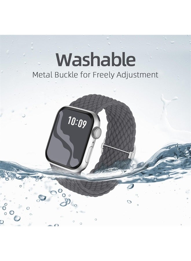 Compare Braided Stretchy Solo Loop Compatible for Apple Watch Band 38mm 40mm 41mm 42mm 44mm 45mm 49mm for Women Men, Nylon Elastic Straps Wristbands for iWatch Series 8 7 6 SE 5 4 3 2 1 Ultra, 4Packs at KSA Price