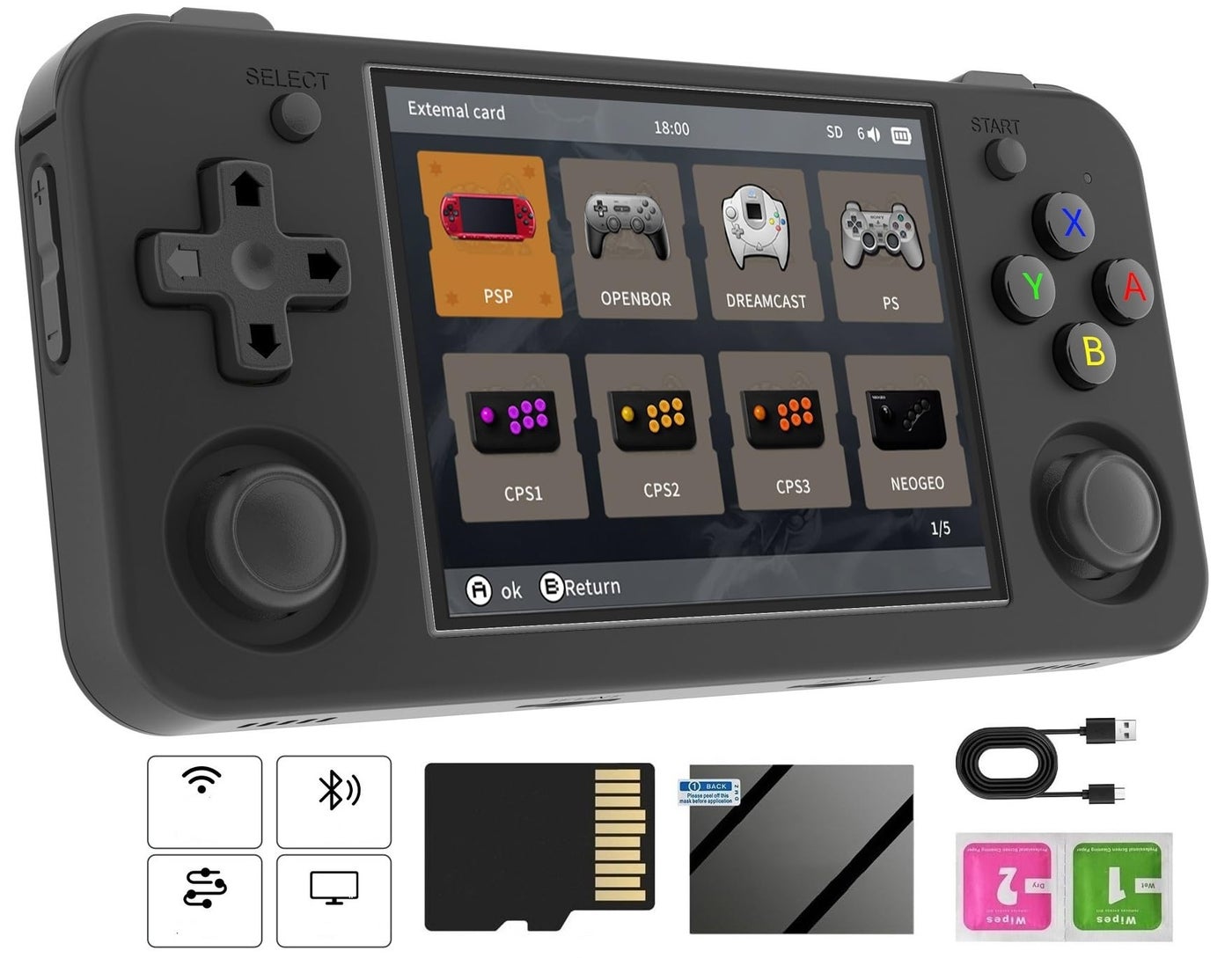 RG35XX H Retro Handheld Game Console with Linux…
