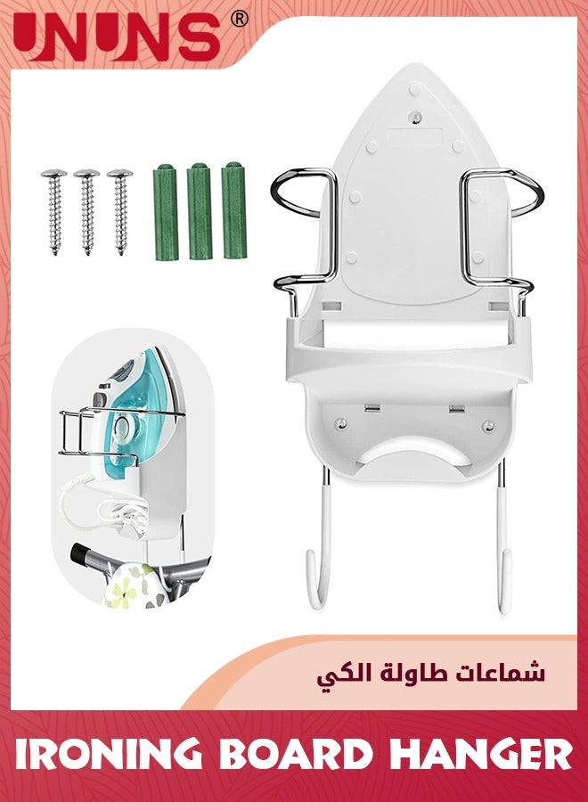 Compare Ironing Board Hanger,15cm Width Ironing Board Wall Mount,Iron Board Hanger Wall Mount With Heat Resistant Iron Rack And Hooks,Ironing Board Rack For Home Bathroom Cabinet Laundry Room,White at KSA Price