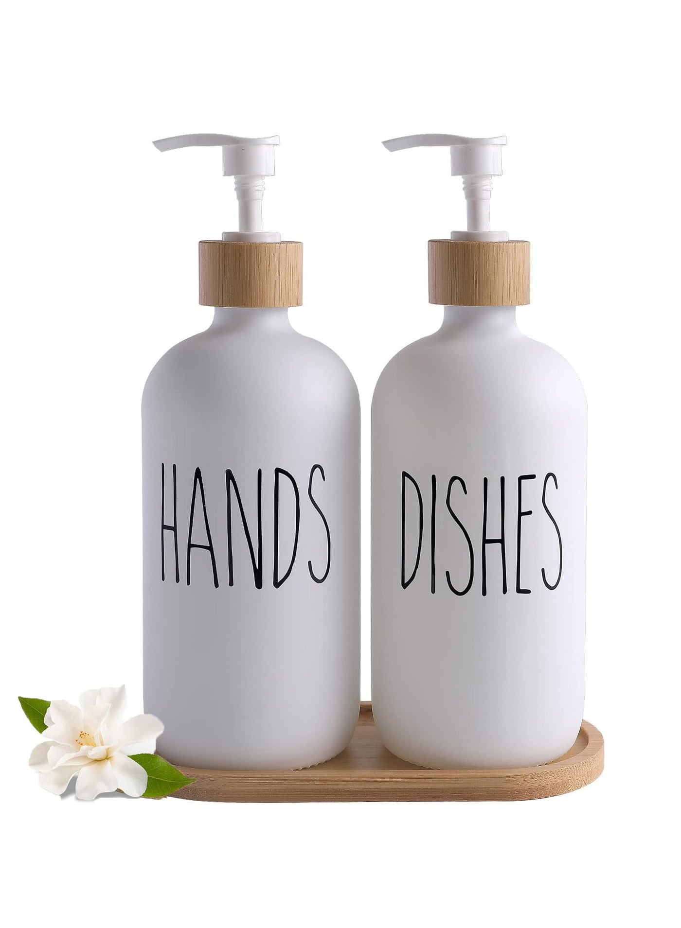 Glass Soap Dispenser Set, 2 Pack 500ml Hand and…