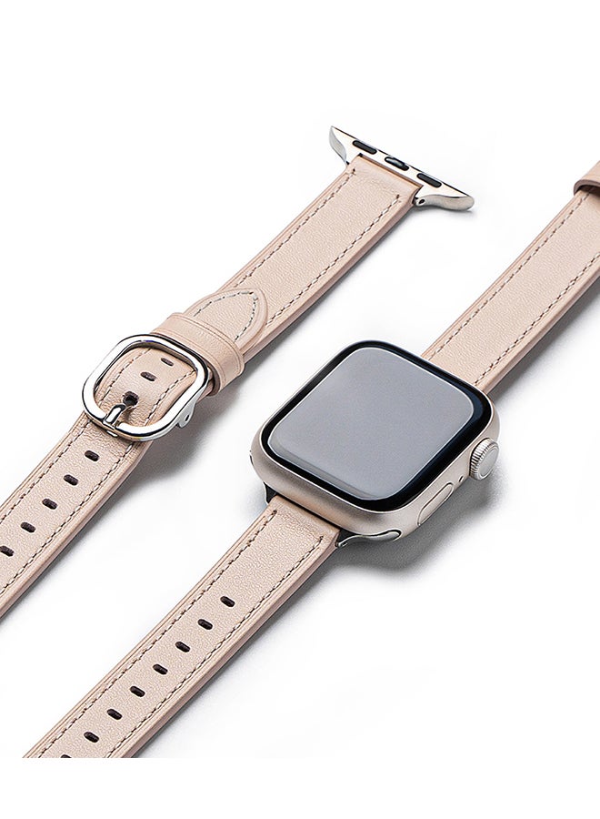Compare Leather One Slim Watch Band For Apple Watch 38  40  41mm, Lightweight Slim HighQuality Leather Elegant Style Watch Band Cozy Pink at KSA Price