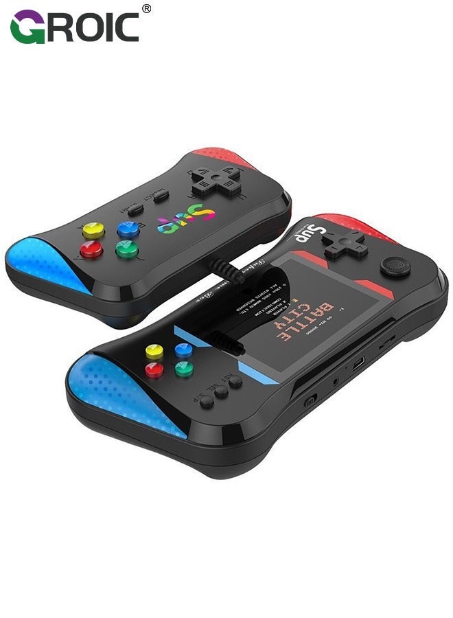 Compare Black Handheld Game Console, 3.5 Inch Screen, Mini Games Console with 500 Classical Portable Video Consoles, Gaming Support for Connecting TV & Two Players at KSA Price