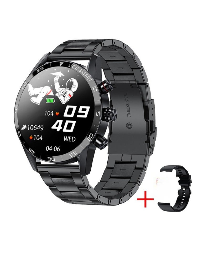 Compare Smart Watch, IP68 Waterproof Bluetooth Phone Call Smart Bracelet, Multifunctional Smart Activity Tracker Wrist Watch With Heart Rate Blood Oxygen Monitoring, 1pc, Black, Flat Head Steel Strap Plus Silicone Strap at KSA Price