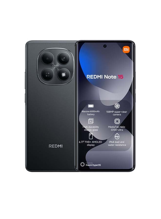 Redmi Note 15 Dual SIM 4G Black 8G RAM…