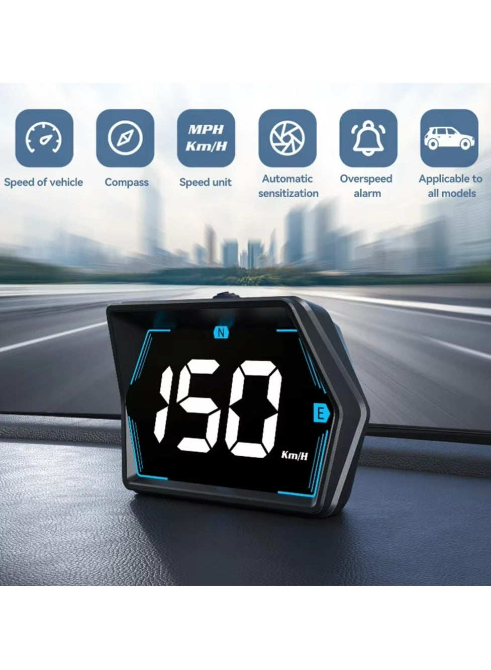 Compare Car Digital Speedometer HeadUp Display Universal Big Font Overspeed Alarm For All Car Electronic Accessories at KSA Price