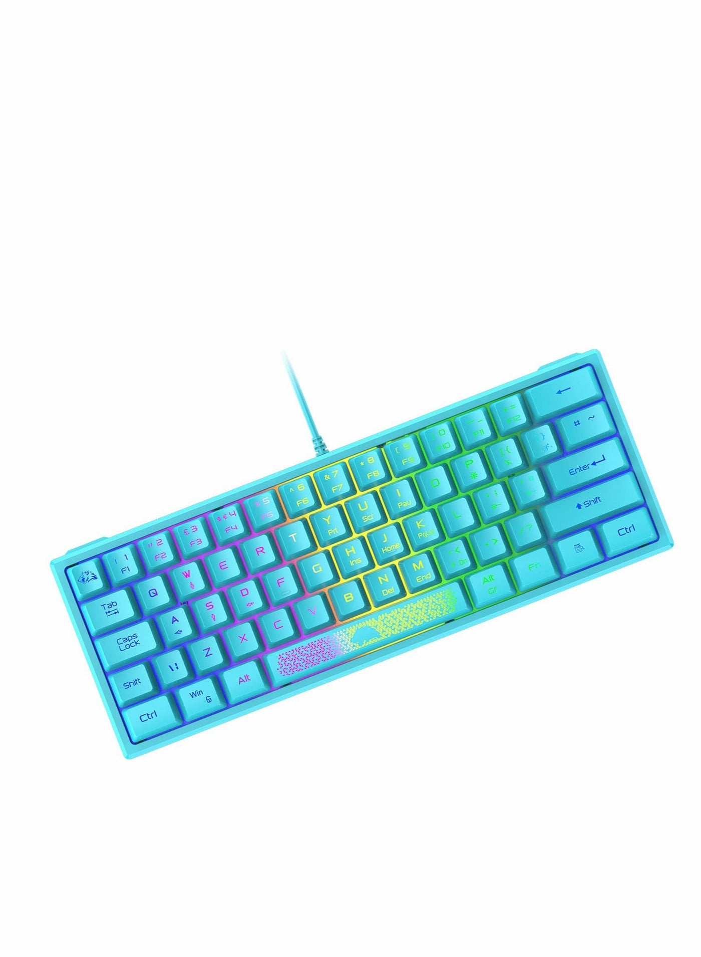 60% Gaming Keyboard, Mini Portable Rainbow RGB…