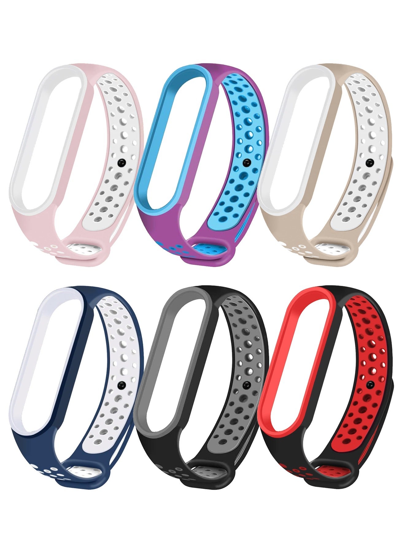 Compare 6 Pack Xiaomi Mi Band 6 Mi Band 5 Silicone Band Adjustable Bracelets Watchband Sports Replacement Wristbands at KSA Price