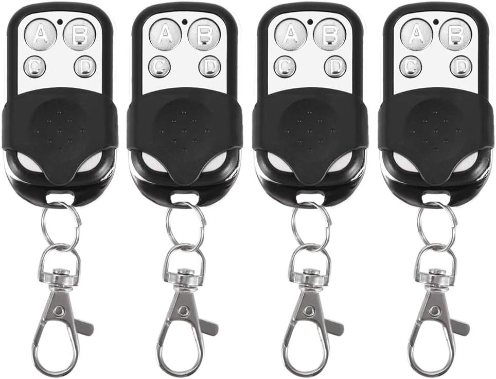 Compare Remote Control Key Fob, 4Pcs 4 Buttons Cloning Wireless Remote Control Key Fob 433mhz for Car Garage Door Gate Skylight Please Check the Applicable Models Before Purchase at KSA Price