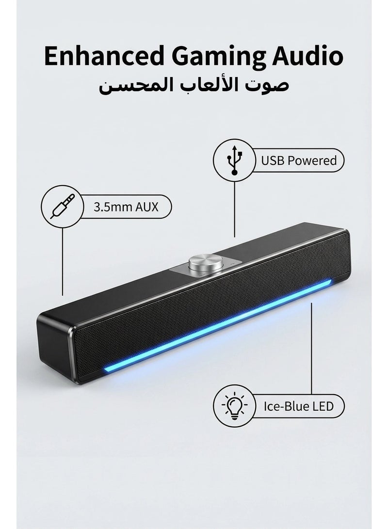 Mini Computer Speaker with 3.5mm AUX Input, USB…