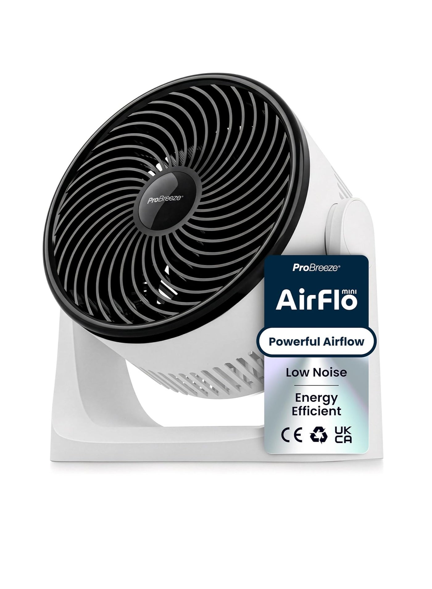 Compare AirFlo Mini Turbo Desk Fan  Whisper Quiet & Ultra Powerful Small Table Fan, 3 Speed Settings, 90° Variable Tilt, Compact Personal Fan for Bedroom, Office & Home, and Instant Cooling at KSA Price