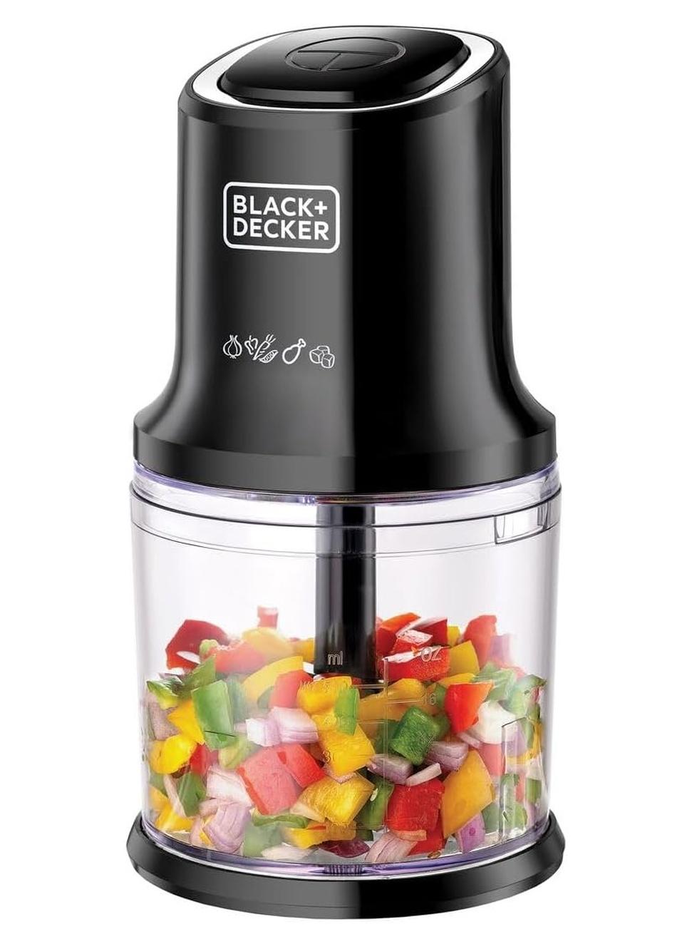 Compare Vertical Chopper, 4 Durable Stainless Steel Blades, 500ml Working Capacity Bowl, Sleek Chrome Trim, Powerful Motor for Chopping, Pureeing & Mincing, Easy to Use, 500 ml 500 W FC500B5 Black at KSA Price