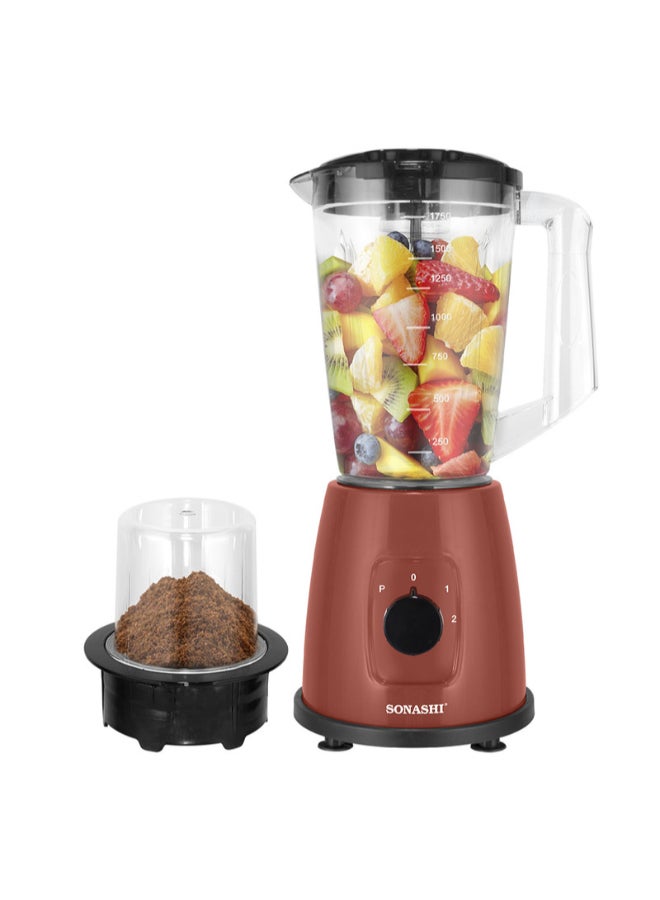 Compare 2 In 1 Blender With 2 Speed Settings and Pulse  Spice Grinding, Smoothie Making, And Juicing 600 Watts | Unbreakable Blender Jars With Stainless Steel Blades | Safety Lock System 1.8 L 600 W SB162 red 1.8 L 350 W SB162 red at KSA Price